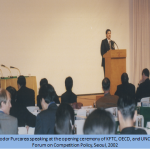 6. Theodor Purcarea speaking at the opening ceremony of KFTC, OECD, and UNCTAD Forum on Competition Policy, Seoul, 2002