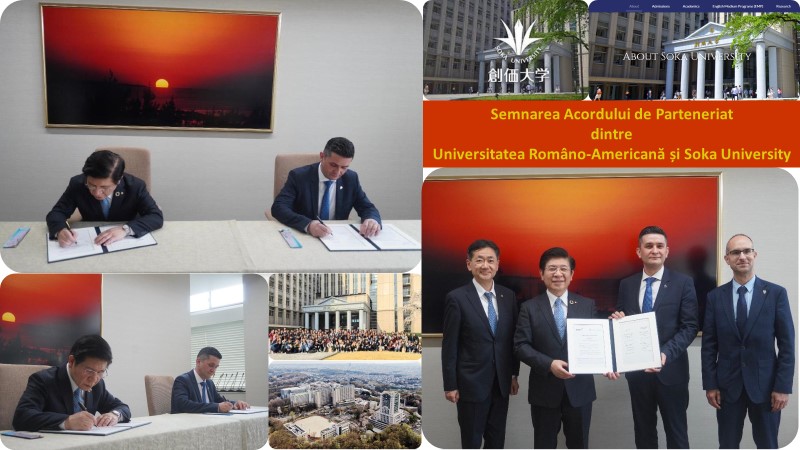 1. Acordul de Parteneriat dintre Universitatea Româno-Americană și Soka University, Japan